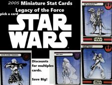 2005 Star Wars Miniatures Stat Cards (only) Legacy of the Force picture