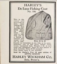 1928 Print Ad Harley's Deluxe Fishing Coats Harley Wickham Co. Erie,Pennsylvania picture