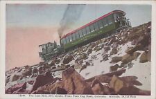The Last Hill Pike's Peak Cog Railroad Train Colorado c1920s Postcard UNP 7205c4 picture