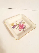 Vintage Rosenthal Bahnhof Selb Germany Ashtray Pink Floral Gold Trim Square picture