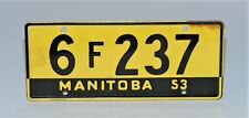Vintage 1953 General Mills Wheaties Cereal Bicycle License Plate~~ MANITOBA,Used picture