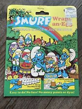 EASTER VINTAGE 1984 SMURF Wrap an Egg Easter Decorating Kit NEW Old Stock Smurfs picture