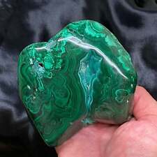 Exceptional Large Malachite High Quality Deep Green Color Banding Eyes 964 grams picture