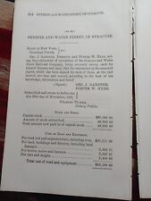 ☆1867 Horse Railroad Report GENESEE & WATER STREET OF SYRACUSE old Trolley NY picture