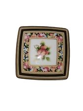 Vintage Wedgwood Bone China Small Square Clio Floral Trinket Box 1992 picture