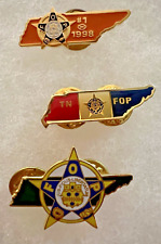 Vintage F.O.P Tennessee Police Officer Lapel Pins (Set of 3) picture