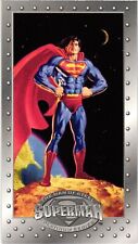 Superman 1994 Skybox Man of Steel Platinum Series Card No. 1 is 4 3/4 x 2 1/2 picture