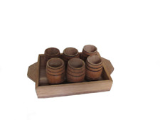 6 Oak barrel wood shot mini glasses with tray whiskey whisky bourbon hand made picture