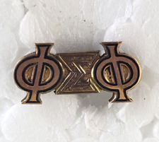 Antique Phi Sigma Phi Gold Tone Tiny Pin 1/2