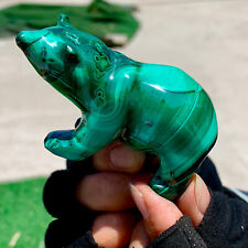 178G Natural glossy Malachite Crystal Handcarved bear mineral sample picture