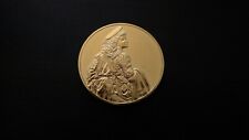 Da Vinci 24K Electroplate Gold Sterling Silver Kneeling Angel Medal picture