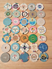 VINTAGE LOT OF 35 Different CASINO CHIPS TOKENS picture