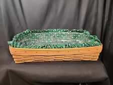 Longaberger 1997 All American Hostess Lge Serving Tray Basket w/2Protector Liner picture