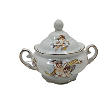 stunning CHERUB CHERUBS 2pc SUGAR BOWL Porcelain by Trisa - older and perfect picture