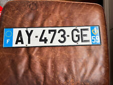 FRANCE 🇫🇷 LICENSE PLATE. French Tag Dept 59 Hauts-de-France # AY 473 GE picture