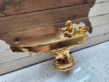 MCM Vintage Speed Boat Trophy  Man Boat 1950s Rare Topper Brass Large Heavy Rare picture