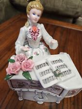 Music Box Victorian Lady Piano Geo. Z. Lefton Beethovens Symphony #9 Signed 1997 picture
