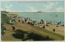 West Cliff Pier Clacton on Sea England Vintage Beach View Postcard Posted  picture