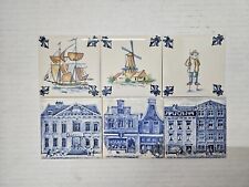Vintage KLM Airlines Business Class Delft Tile Coasters (6) picture