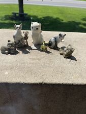 vintage cat figurine lot Of Six. Ceramic, Resin, China, Plastic picture