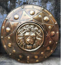 Medieval Lion Face Shield | Knight Armor Round Shield Battle Warrior Knight Shie picture