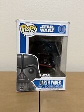 Funko Pop Star Wars DARTH VADER #01 2011 Large Font 1st Edition *opened* picture