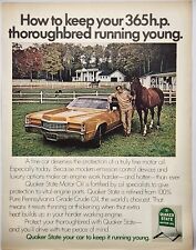 1972 Quaker State Motor Oil Cadillac Fleetwood Eldorado Horse Farm Vtg Print Ad picture