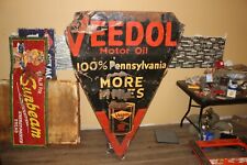 Rare Large Vintage Veedol Motor Oil Gas Station 65