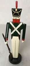 WOODEN CHRISTMAS SOLDIER FIGURE PATRICK JACOBS Guard Soldier Green Red White  picture
