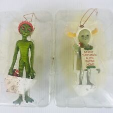 2 1998 SHADOWBOX ALIENS Neonate & Reptilian CHRISTMAS FIGURES Ornaments Sealed picture