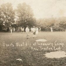c.1907 Camp Lenmary New Trenton IN Harrison RPPC Sport Field Baseball Volleyball picture