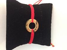 kabbalah Red cord circle bracelet engraved Hebrew 