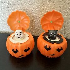 Vintage Halloween Pumpkin Pop Up Ghost Black Cat Novelty Squeaky Toy FUN WORLD picture