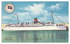 Vintage S.S. Evangeline Ship Postcard Twin Screw Turbine Driven Unposted Linen picture