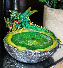 Green Hydra Dragon Guarding Emerald Pool Crystal Quarry Cigarette Ashtray Statue picture