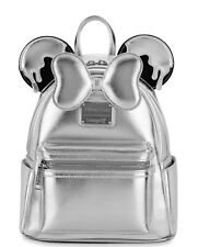 Disney Parks 100th Anniversary Mickey Ear Hat Silver Drip Backpack Loungefly picture