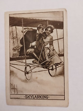 Skylarking Couple in Old Bi-Plane Artist Signed Sketch 1911 to Iowa Postcard (1) picture