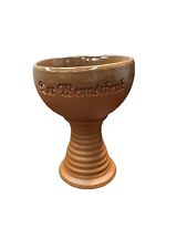 Vintage German Akru Keramik Redware Pottery Chalice, Beer / Wine Cup picture