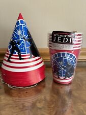 Vintage 1983 Star Wars Return Of The Jedi Birthday Party Hats & Cups picture