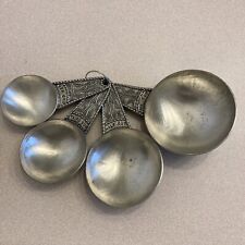 Vintage Crosby and Taylor Pewter Measuring Cups Set of 4 - 1 , 1/2, 1/3, 1/4 Cup picture