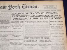 1918 DECEMBER 11 NEW YORK TIMES - BERLIN PLOT TRACED TO JUNKERS - NT 9168 picture