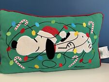 Hallmark Peanuts/Snoopy Santa Pillow Beagle Decorative Light Up 19x11” picture