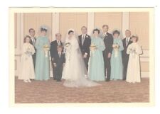 Vintage Photo Pretty Bride Groom Full Bridal Party Wedding 1970's CDJ7 picture