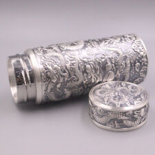 999 Pure Silver Water Cup Dragon Fine Silver Inner Container Vacuum Cup /70G picture