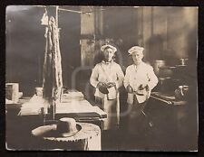 Spectacular RPPC of Two Handsome Men Cooking in a Kitchen. 1910's  picture