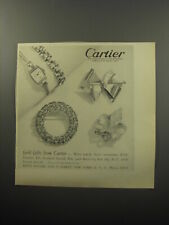 1951 Cartier Jewelry Ad - Wrist Watch, Bracelet, Bowknot Brooch, Ivy Leaf Clip picture