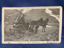 Long Mont Colorado Man Driving Horse and Buggy 1913 Antique Photo picture