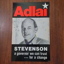 Vintage 1982 Adlai Stevenson III  Illinois Democrat Governor Poster 14