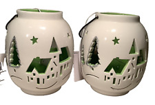 Ceramic Holiday Lighted Lanterns-w/Battery Operated LED Lights by Publix Brand🏡 picture