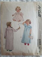 Vintage McCall 6039 Child's Nightgown Size 3 picture